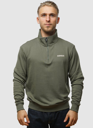 B-Small Box Half Zip Sweatshirt - Tea Leaf