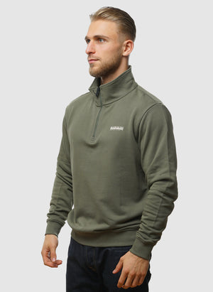 B-Small Box Half Zip Sweatshirt - Tea Leaf