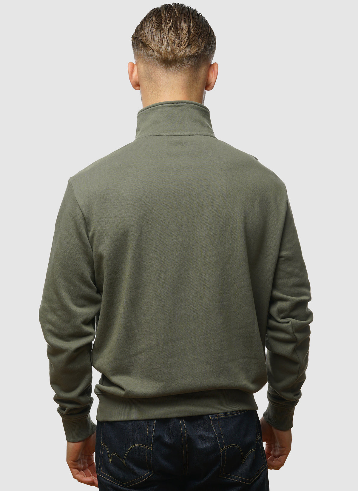 B-Small Box Half Zip Sweatshirt - Tea Leaf