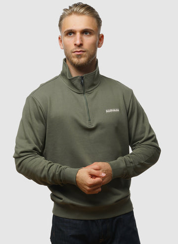 B-Small Box Half Zip Sweatshirt - Tea Leaf