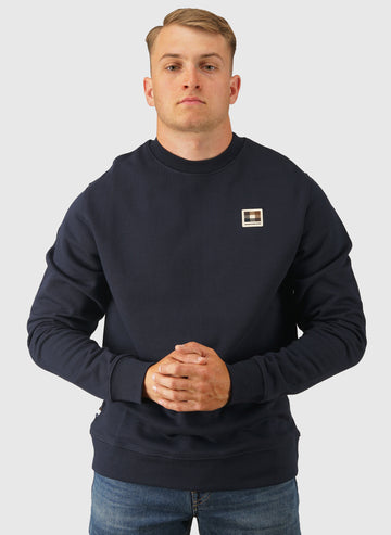 Badge Crewneck Sweatshirt - Navy