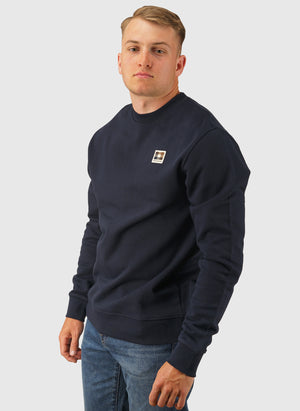 Badge Crewneck Sweatshirt - Navy