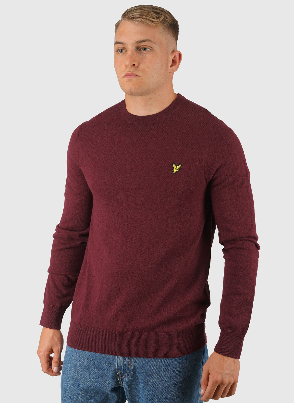 Cotton Merino 12gg Jumper - Burgundy