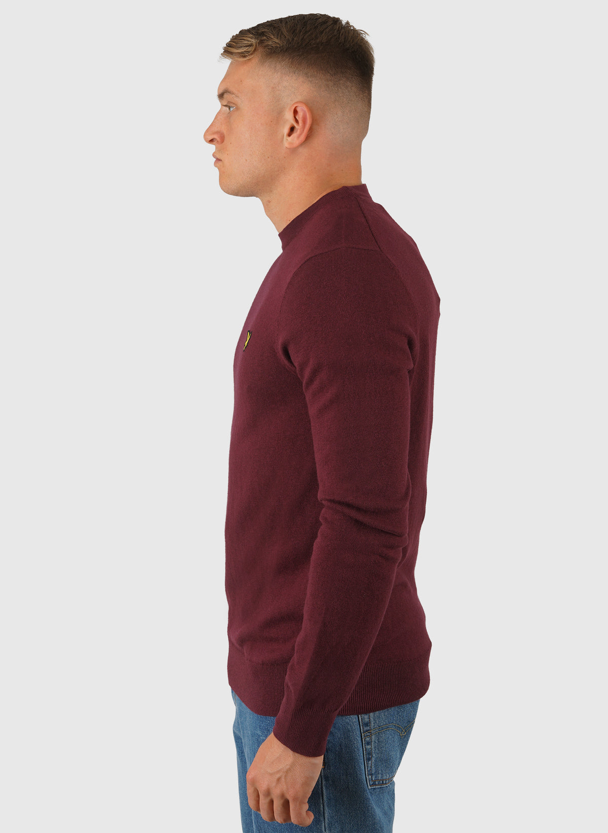 Cotton Merino 12gg Jumper - Burgundy