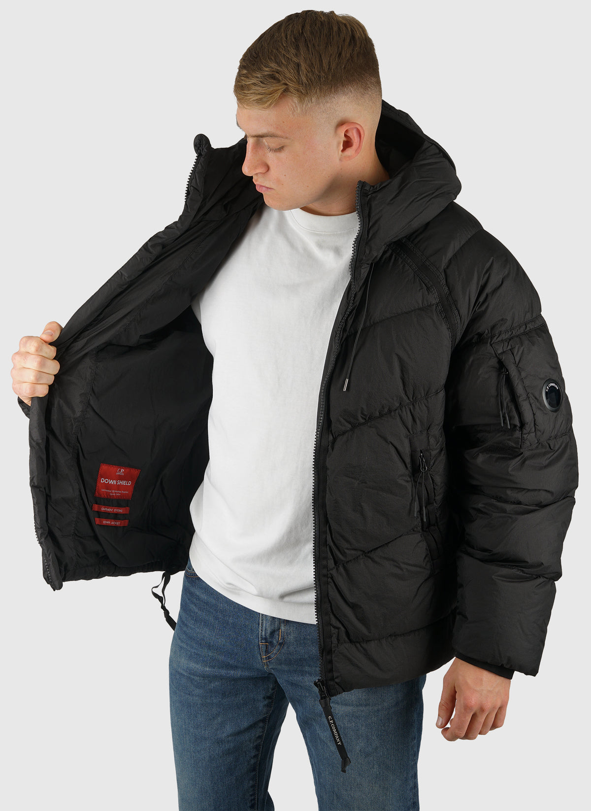 Down Shield Hooded Jacket - Black