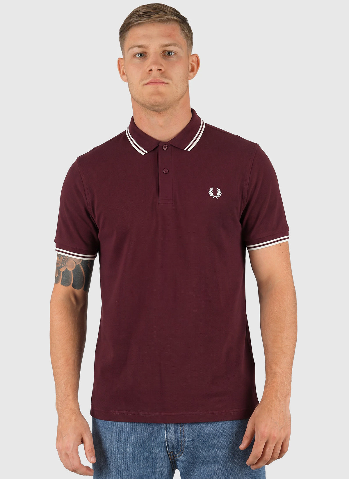 Twin Tipped Poloshirt M3600 - Oxblood/Ecru