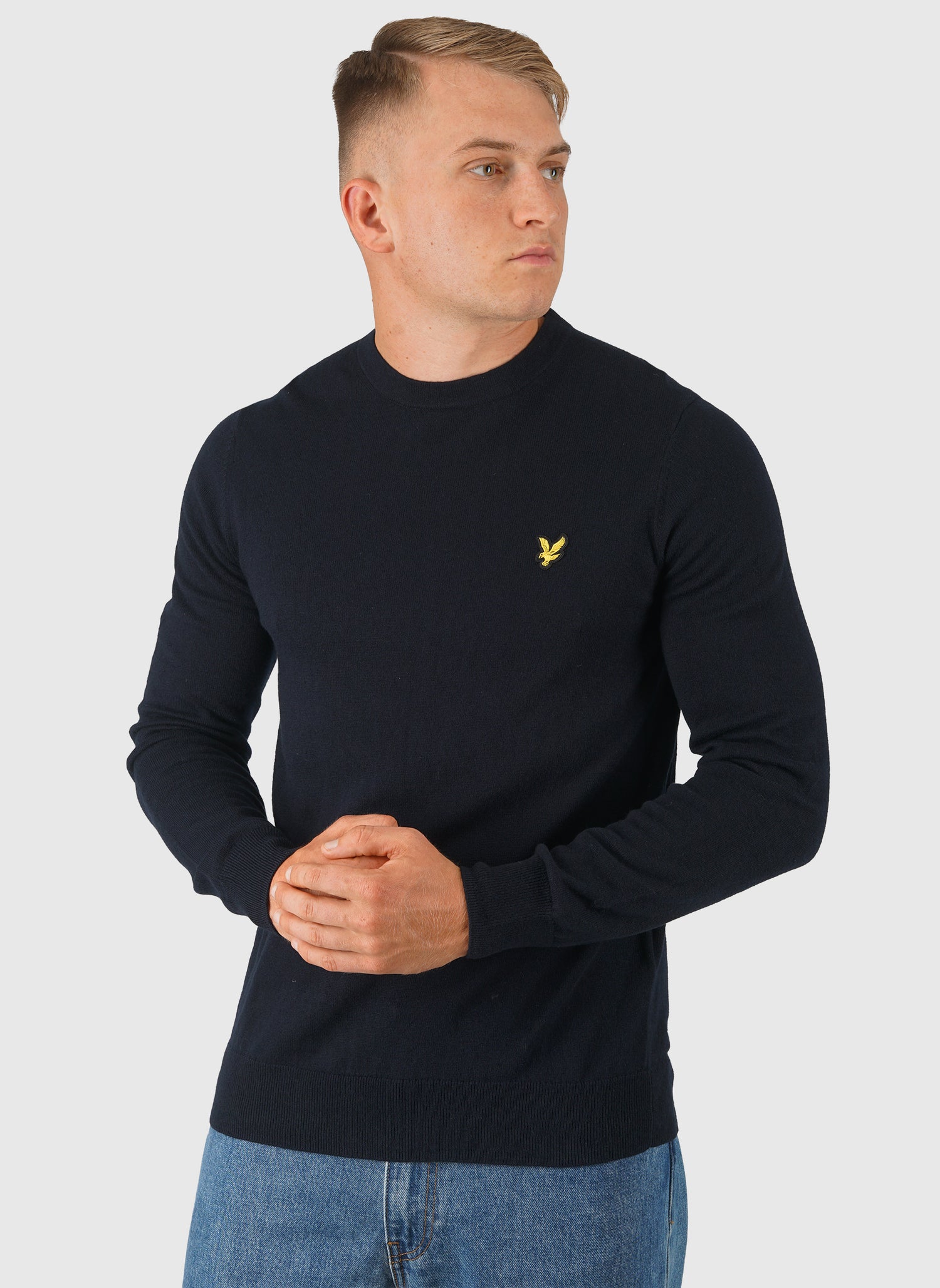 Cotton Merino 12gg Jumper - Dark Navy
