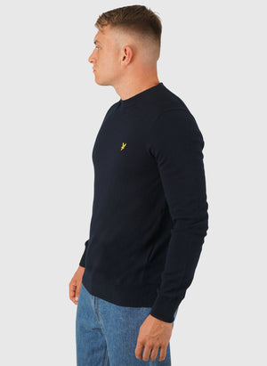 Cotton Merino 12gg Jumper - Dark Navy