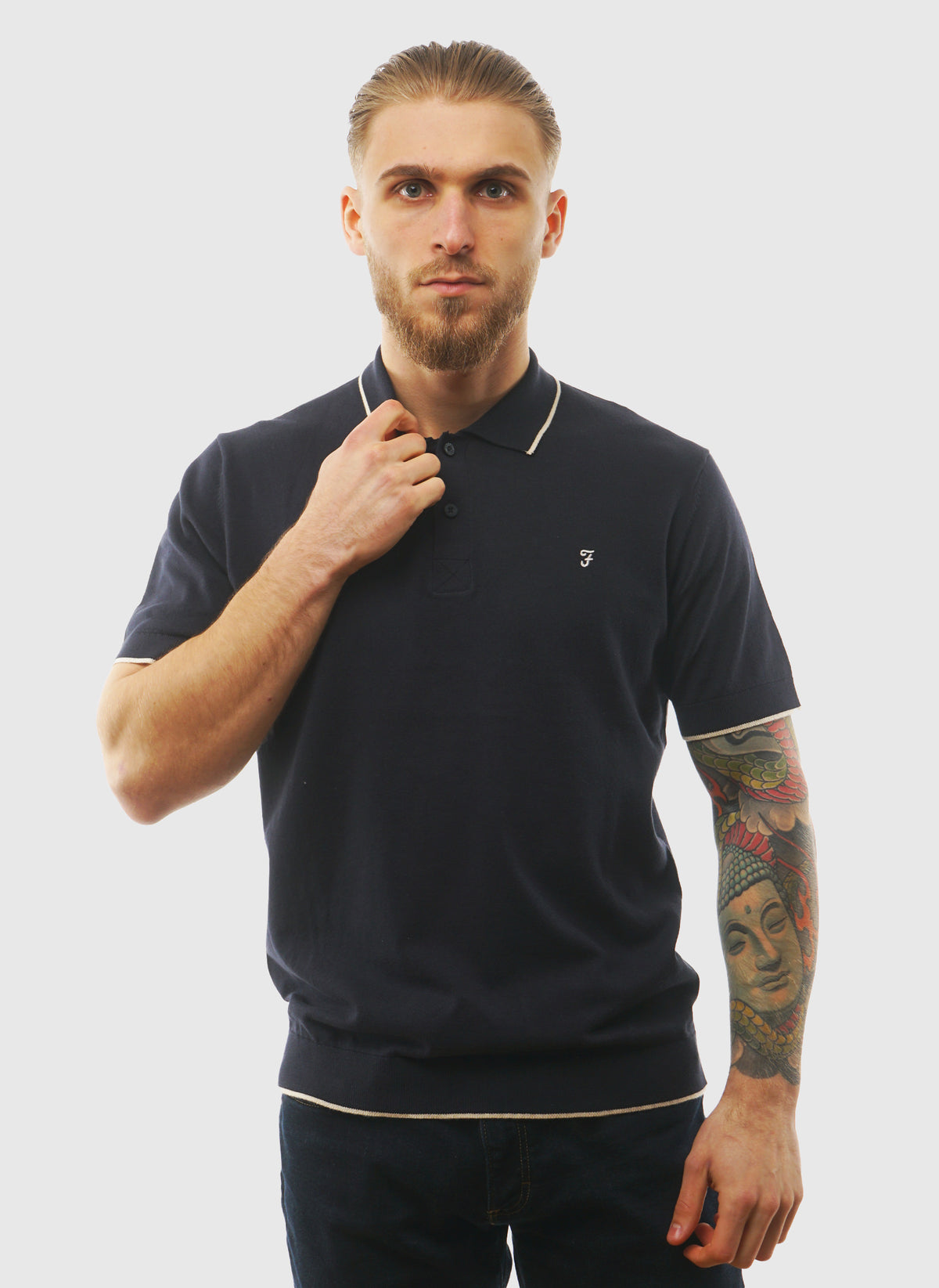 Seth Knitted Poloshirt - True Navy