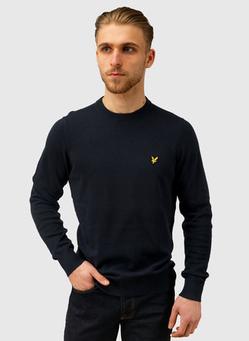 Cotton Crew Neck Jumper - Dark Navy