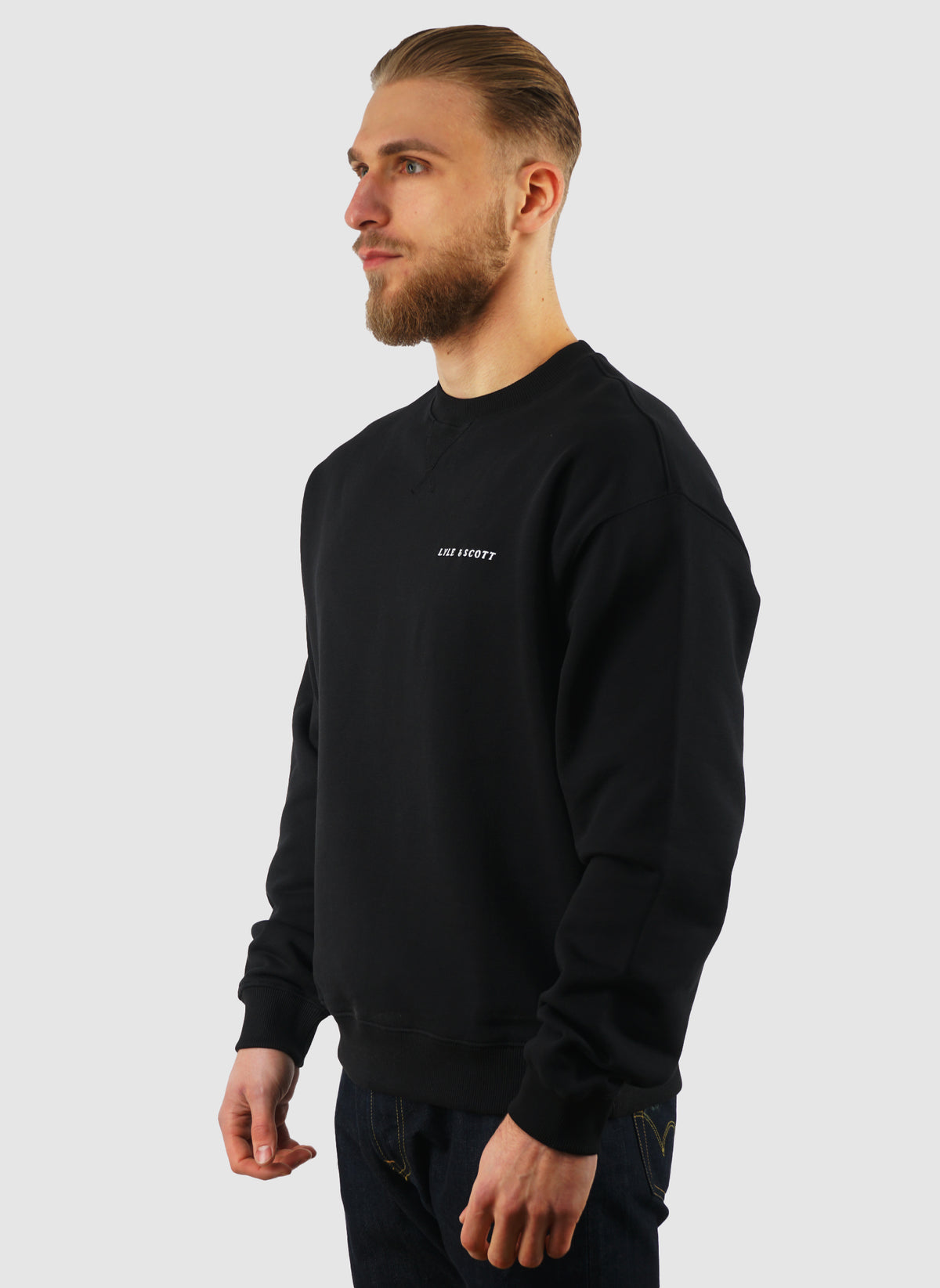 Script Heavyweight Loopback Sweatshirt - Jet Black