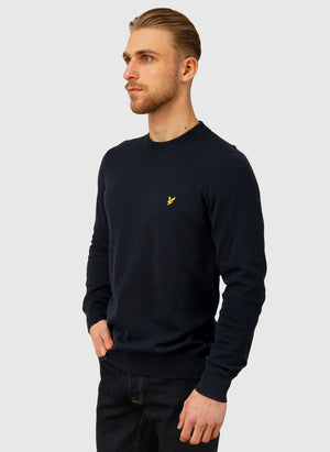 Cotton Crew Neck Jumper - Dark Navy