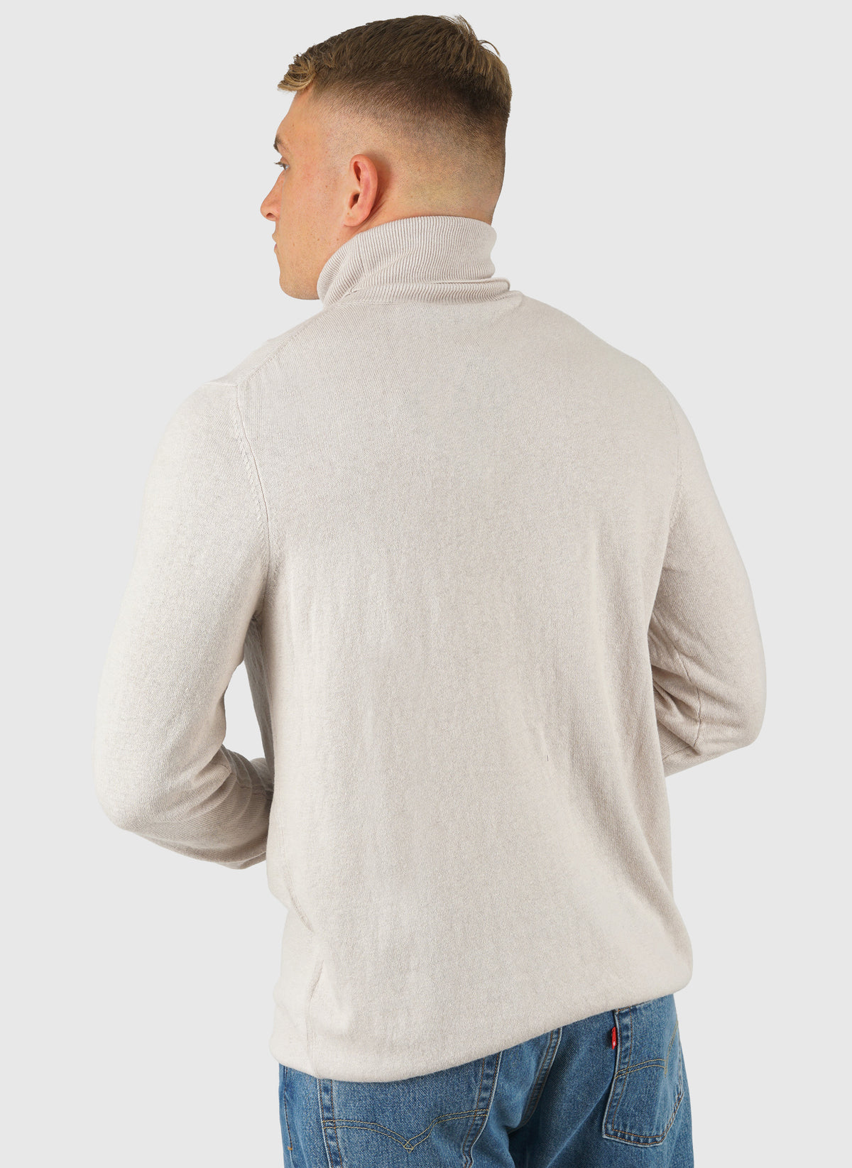 Cotton Merino Turtleneck Jumper - Cove