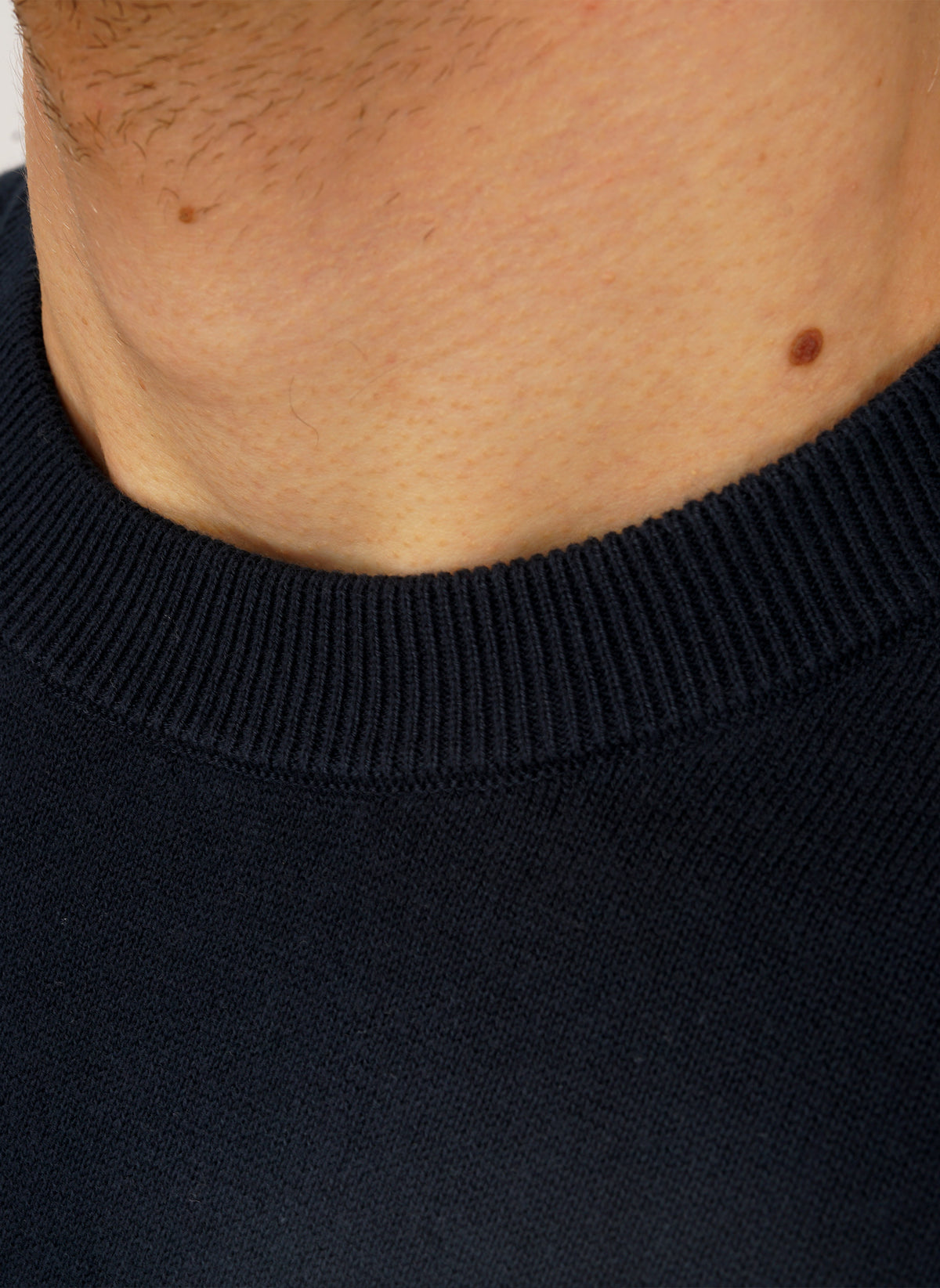 Cotton Crew Neck Jumper - Dark Navy