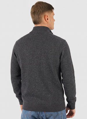 D-Ordin Half Zip Sweatshirt - Dark Grey Melange