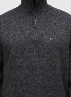 D-Ordin Half Zip Sweatshirt - Dark Grey Melange