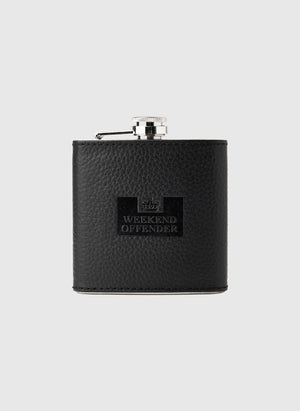 Leather Hip Flask - Black