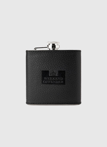 Leather Hip Flask - Black