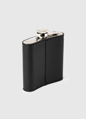 Leather Hip Flask - Black