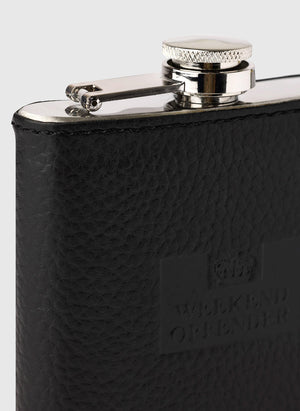 Leather Hip Flask - Black
