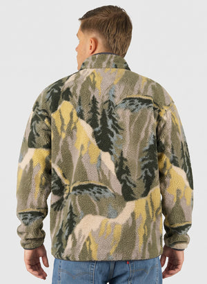 Helvetia II Printed Half Snap Fleece - Stone Green Soarin