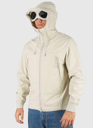 C.P. Shell-R Hooded Goggle Jacket - Silver Birch