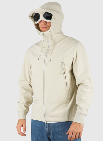 C.P. Shell-R Hooded Goggle Jacket - Silver Birch
