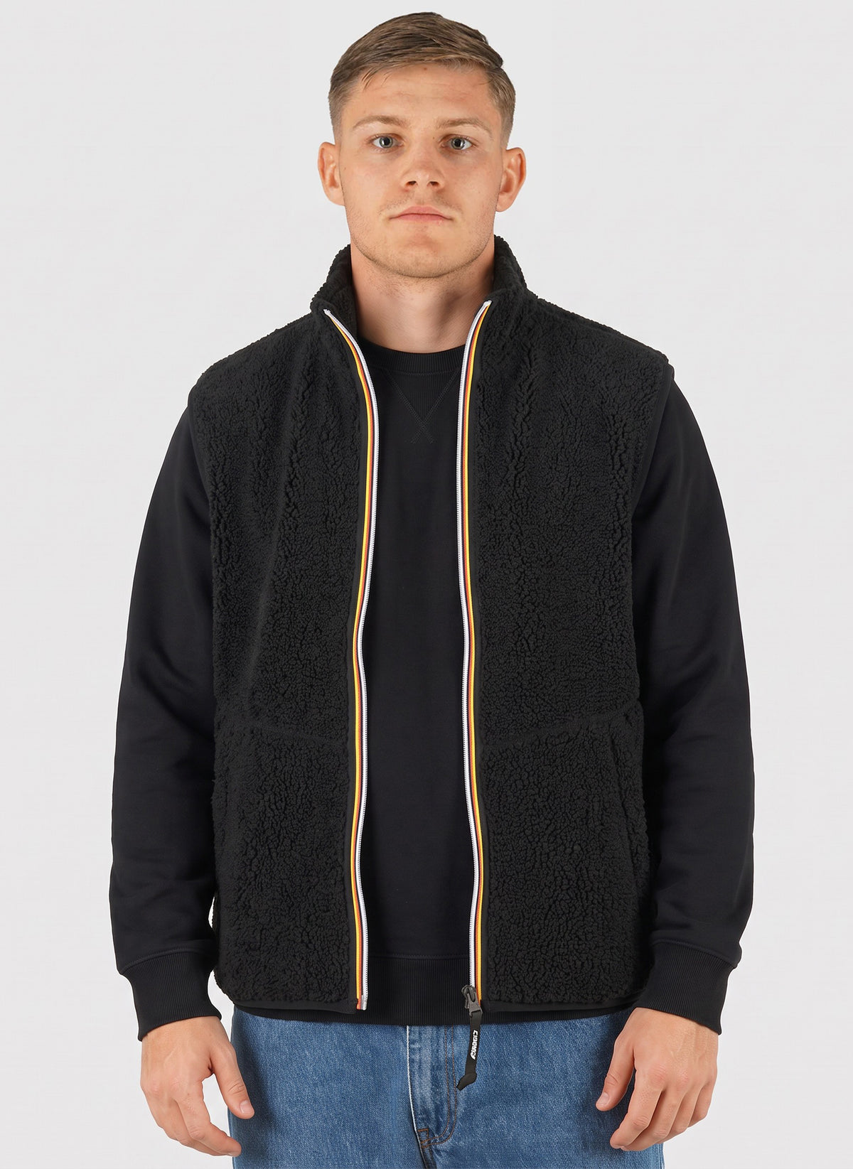 Yannick Sherpa Polar Double Weste - Black Pure