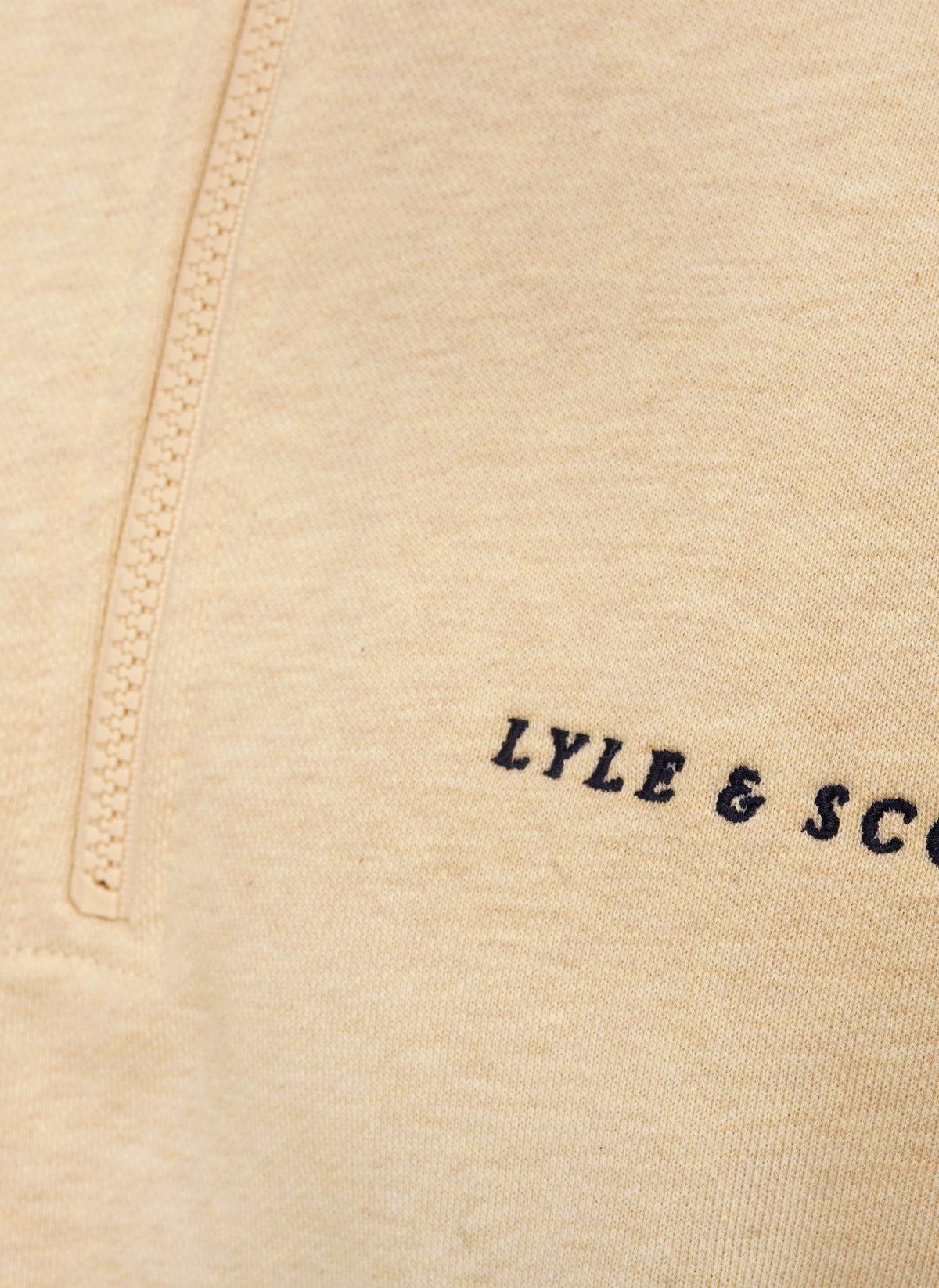 Script Heavyweight Loopback 1/4 Zip Sweatshirt - Ice Cream Marl