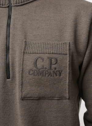 Soft Cotton Stretch Pocket Half-Zip - Gunmetal