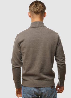Soft Cotton Stretch Pocket Half-Zip - Gunmetal