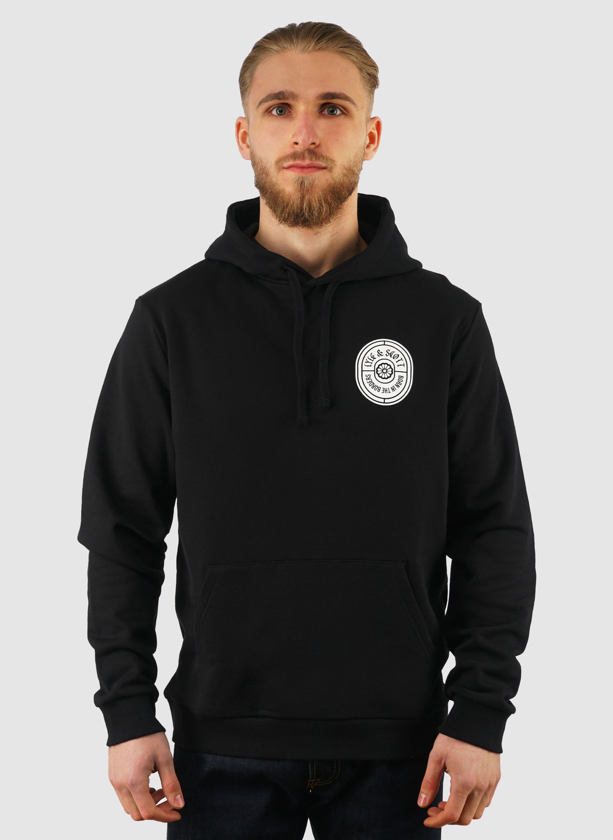 Borders Label Graphic Hoodie - Jet Black