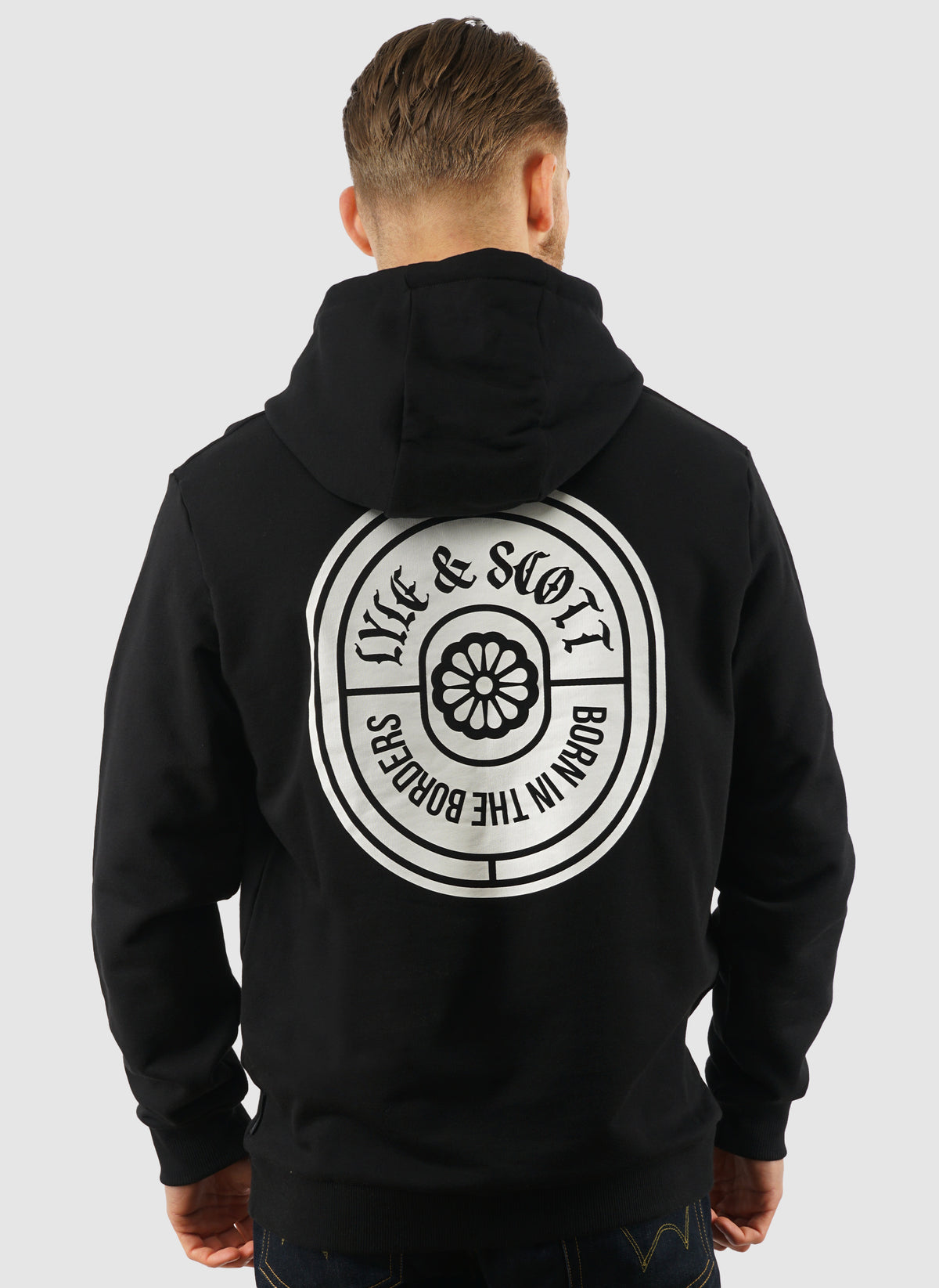 Borders Label Graphic Hoodie - Jet Black