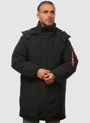 Puffer Parker Jacket - Black