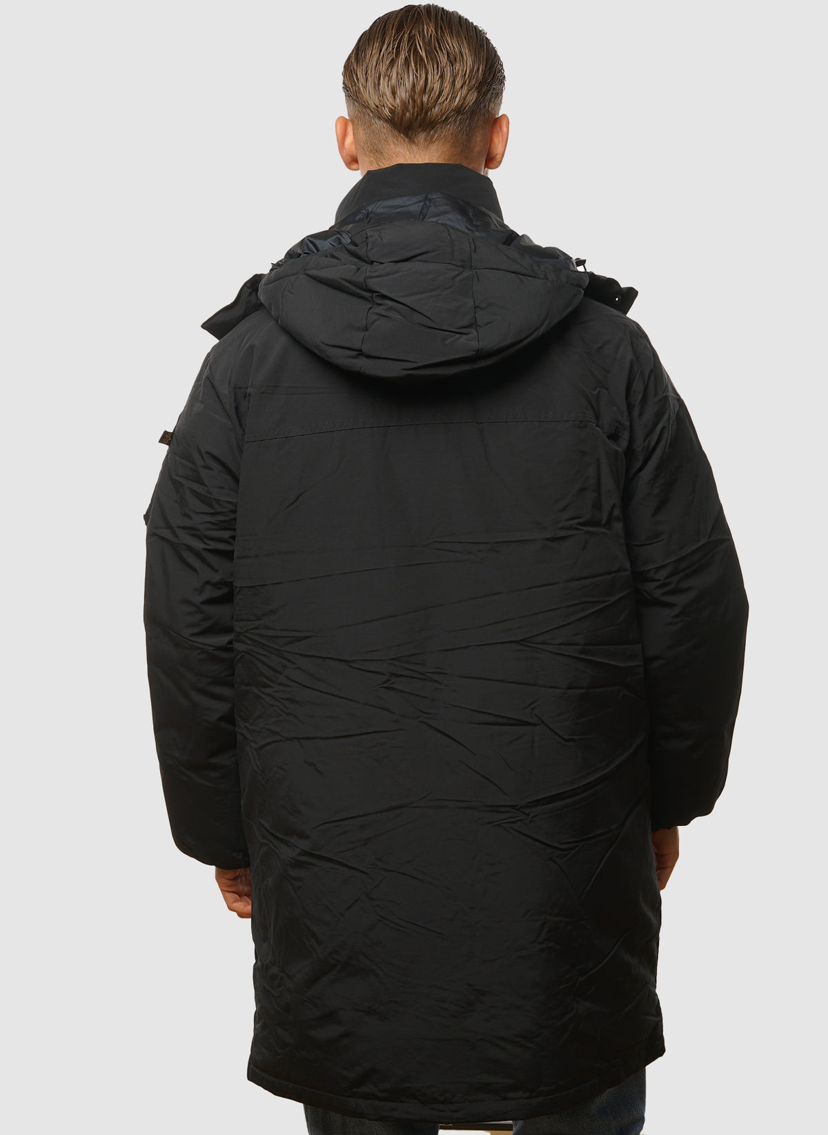 Puffer Parker Jacket - Black