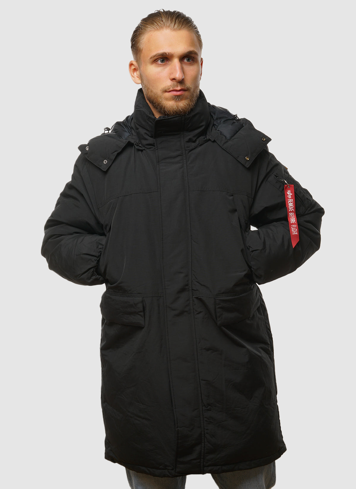 Puffer Parker Jacket - Black