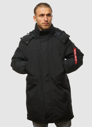 Puffer Parker Jacket - Black