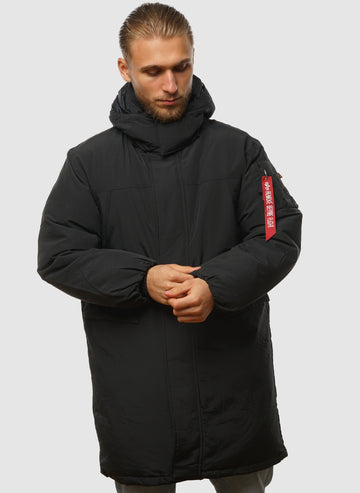 Puffer Parker Jacket - Black