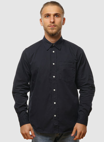Algot Twill Hemd - Dark Navy