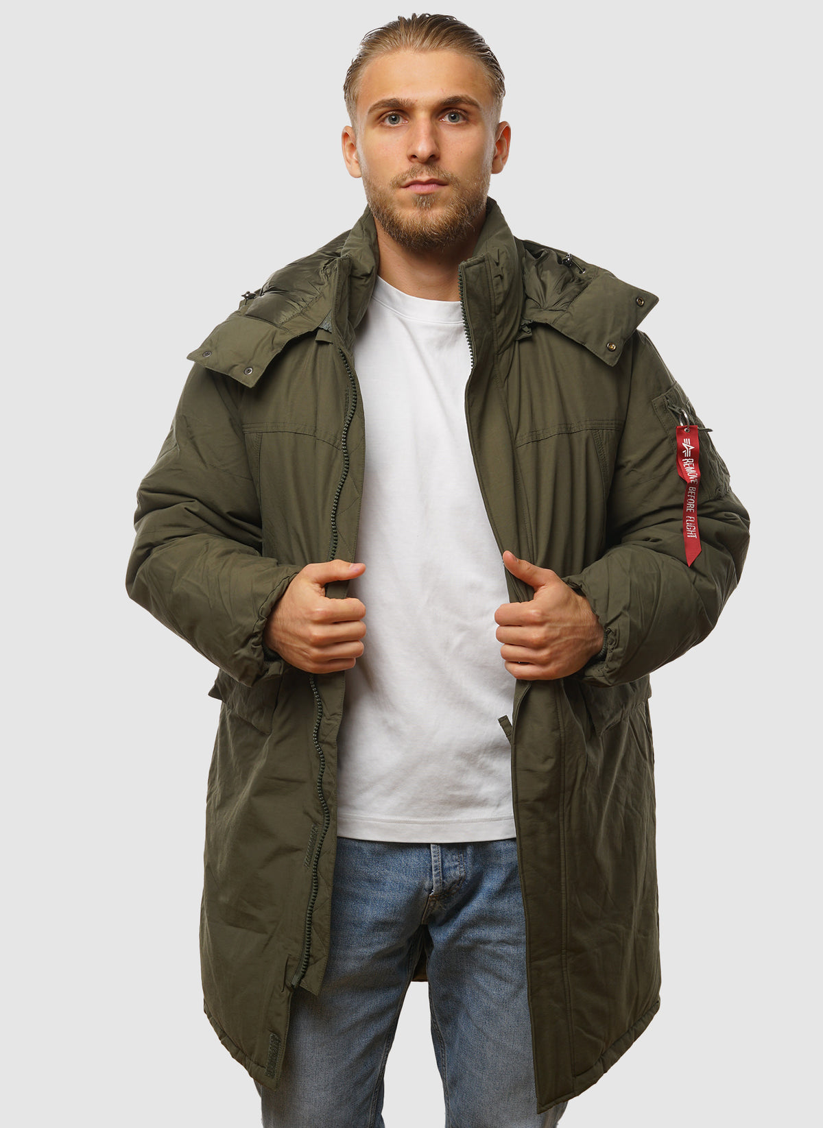 Puffer Parker Jacket - Dark Olive