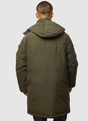 Puffer Parker Jacket - Dark Olive
