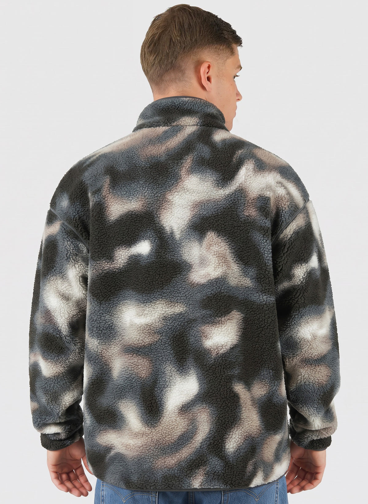 Helvetia II Printed Half Snap Fleece - Sedona Sage Dyeflow