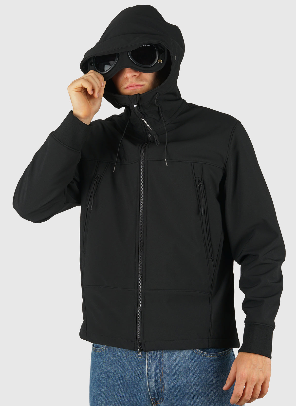 C.P. Shell-R Hooded Goggle Jacket - Black