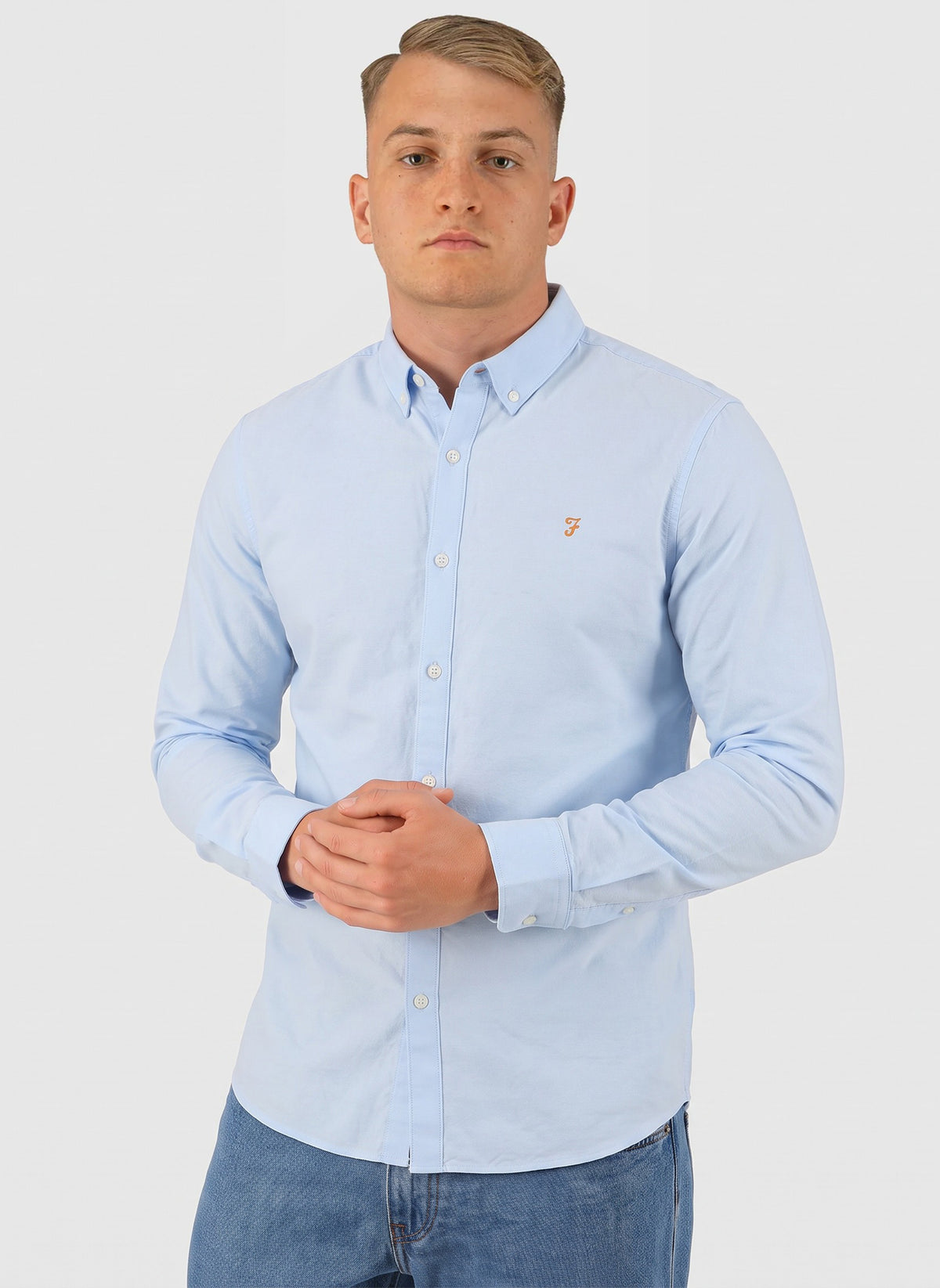 Brewer Slim Fit Hemd - Sky Blue