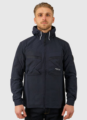 Sicuro Hooded Overshirt - Navy