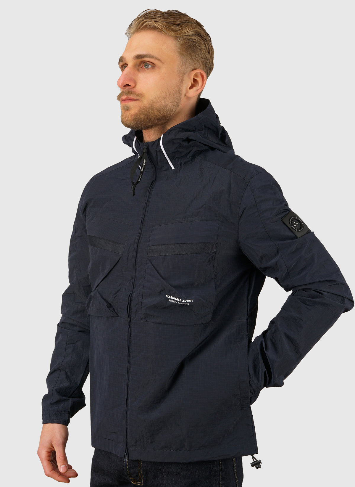 Sicuro Hooded Overshirt - Navy