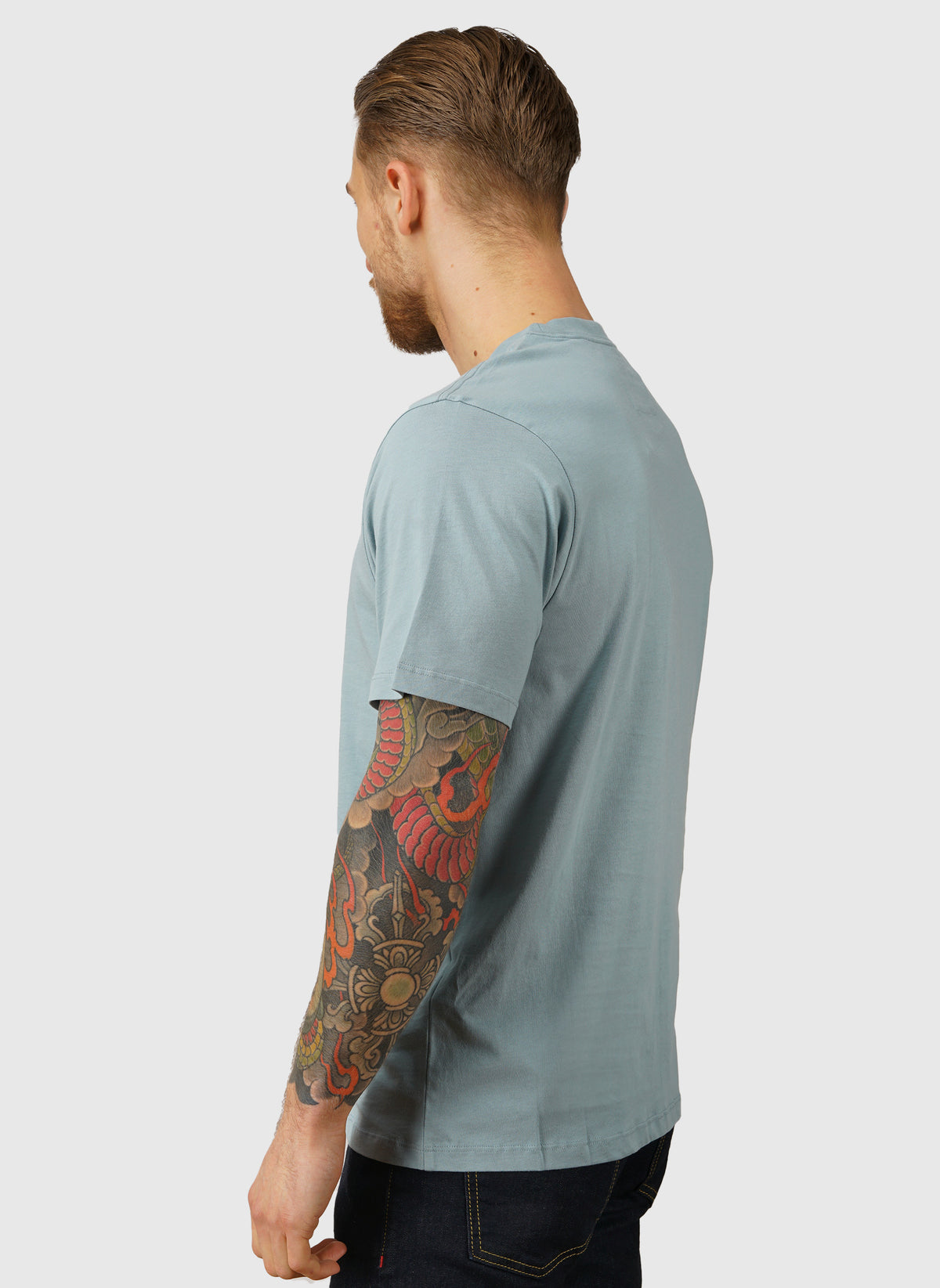 Logo Badge Jersey T-Shirt - Silver Blue