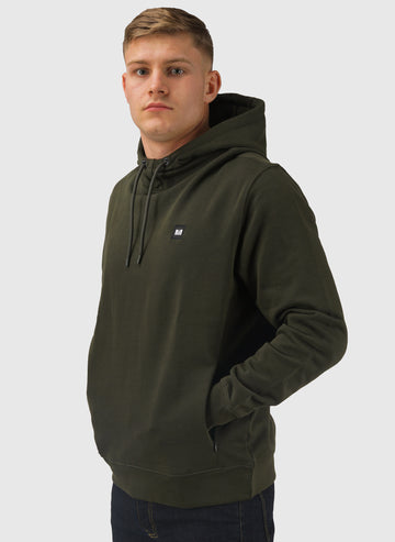 Ribbe Badge Hoodie - Dark Green