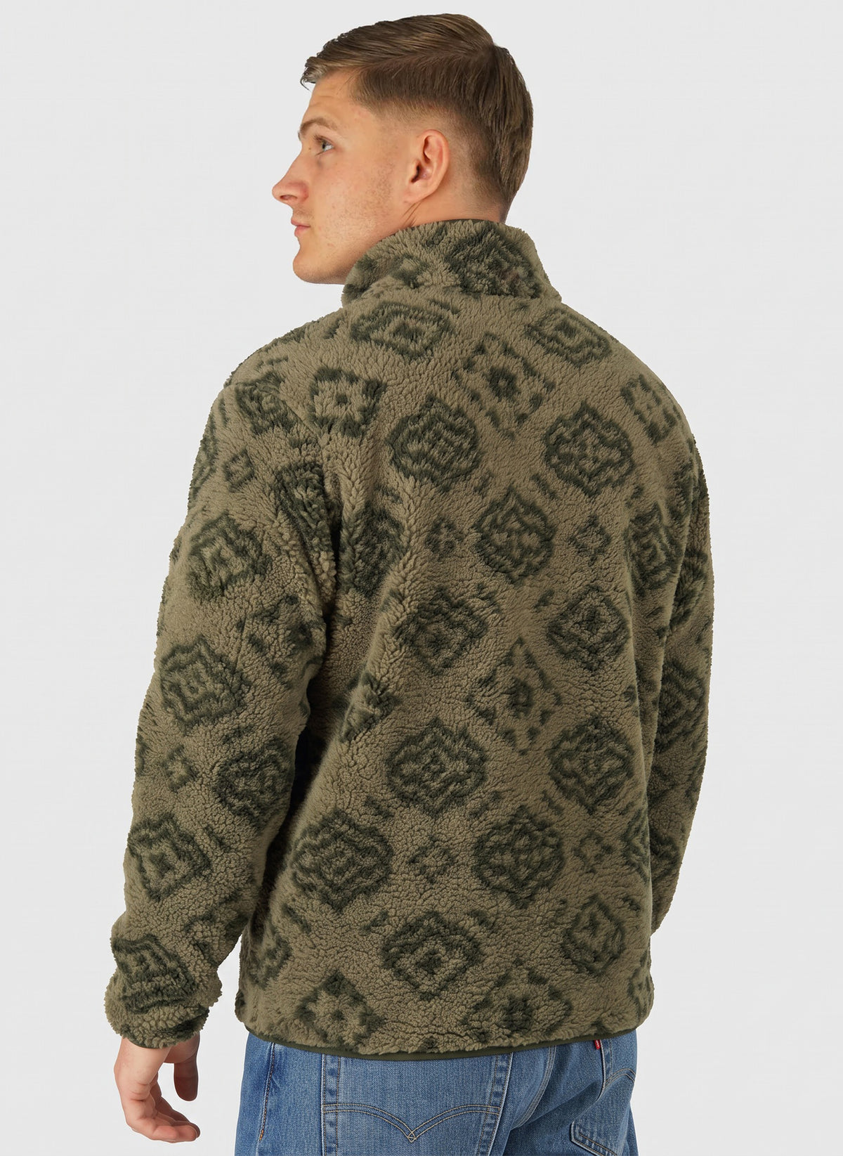 Rugged Ridge Sherpa Half Zip - Stone Green Checked Out