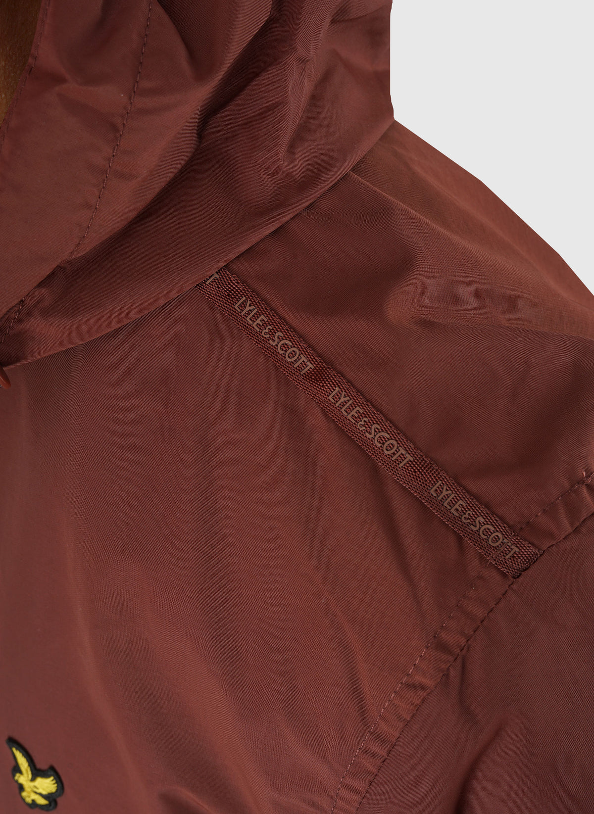 Taped Zip Through Hooded Jacket - Dark Cherry Red